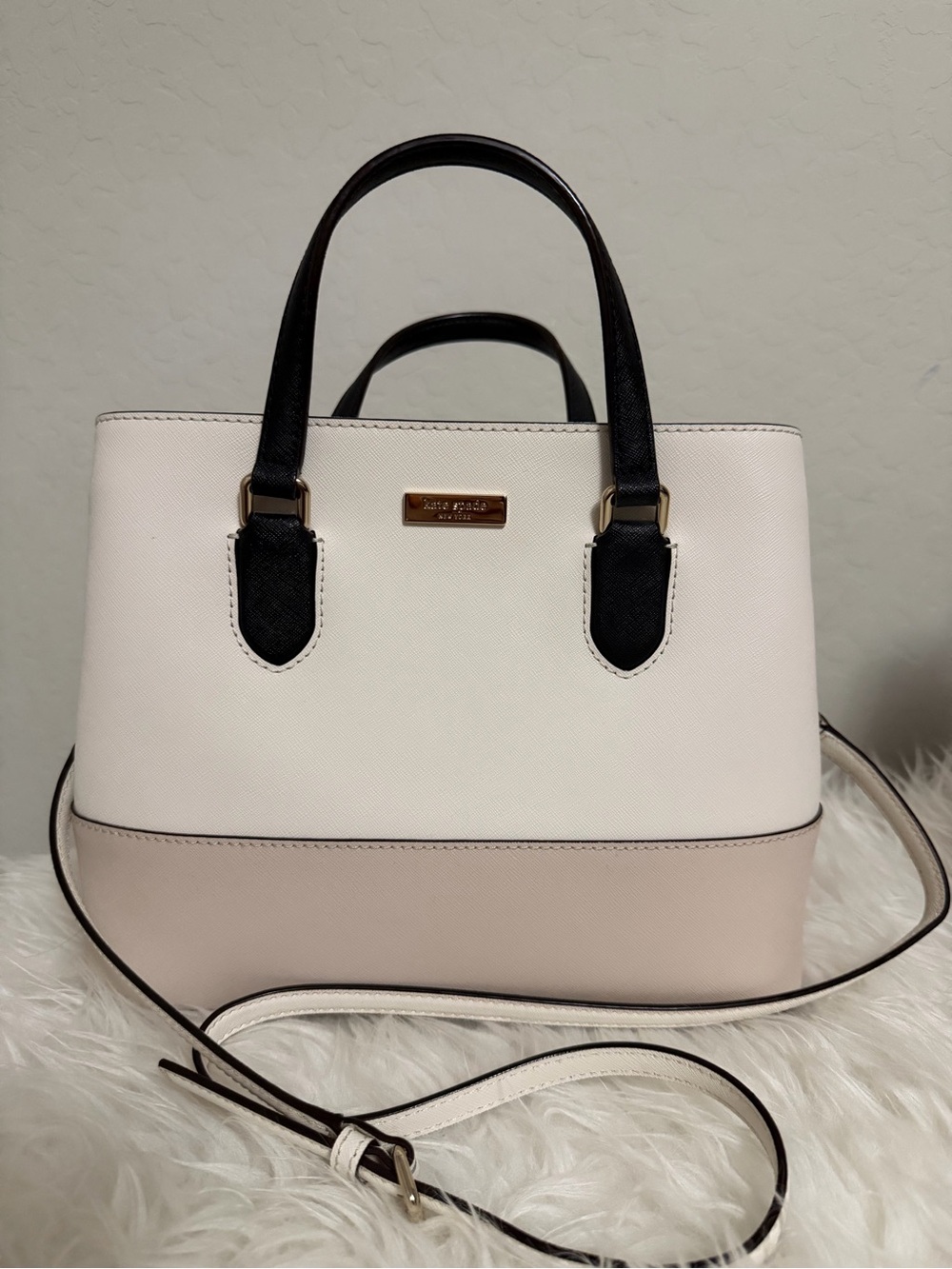 kate spade Cream, Blush & Black Colorblock Satchel